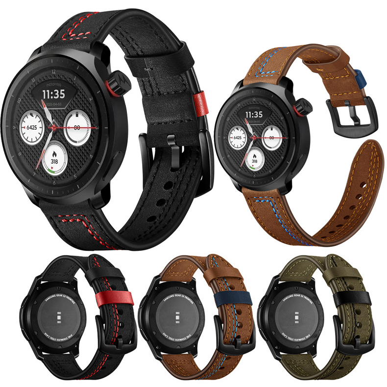 Motorola Smartwatch Accessories - حزام ساعة جلدي لساعة موتورولا موتو