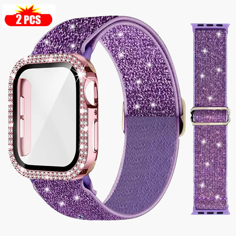 Smartwatch Watch Accessories For Women - الفرقة + حافظة لساعة أبل 45
