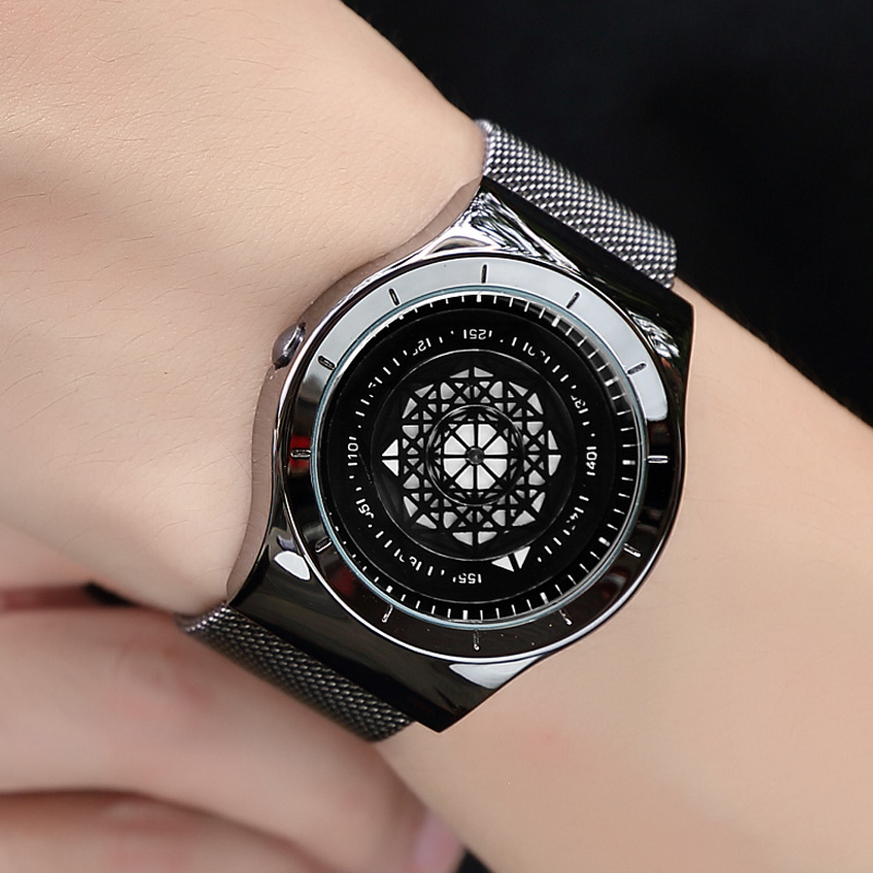 Stainless Mesh Band - المهووس الساعات الرجال الحد الأدنى القرص