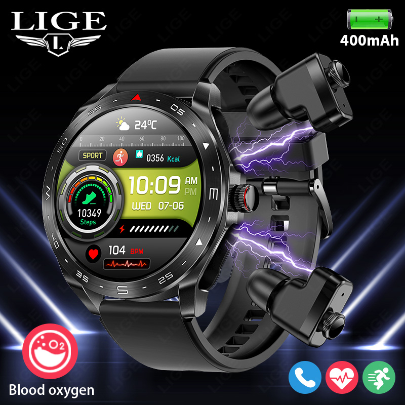 Smartwatch Headset - LIGE-ساعة ذكية مقاومة للماء مع سماعات