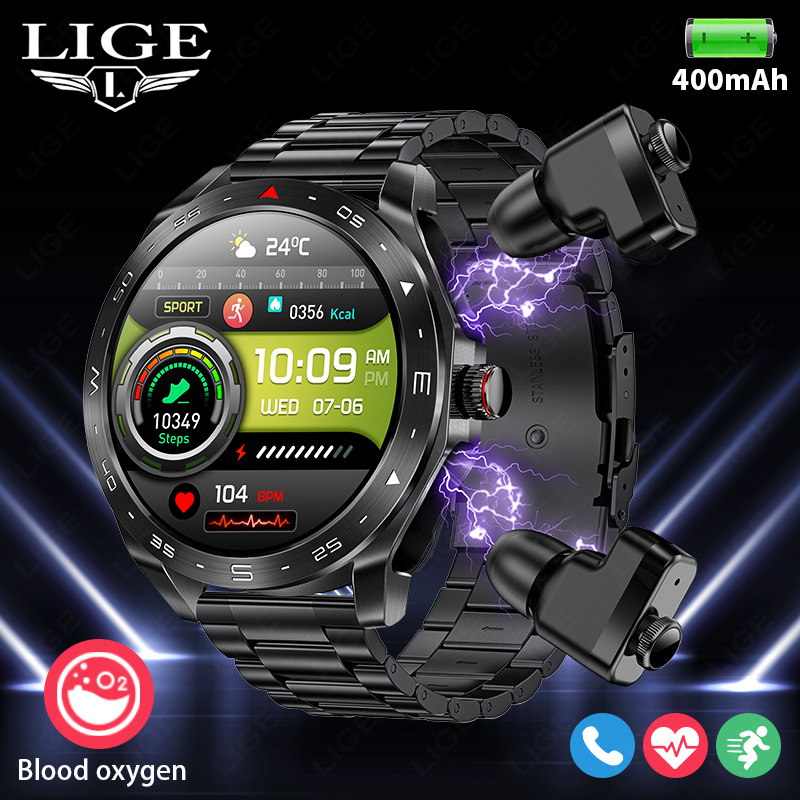 ساعة ذكية LIGE مع سماعات أذن ب - مراجعة Smartwatch Headset وسعره