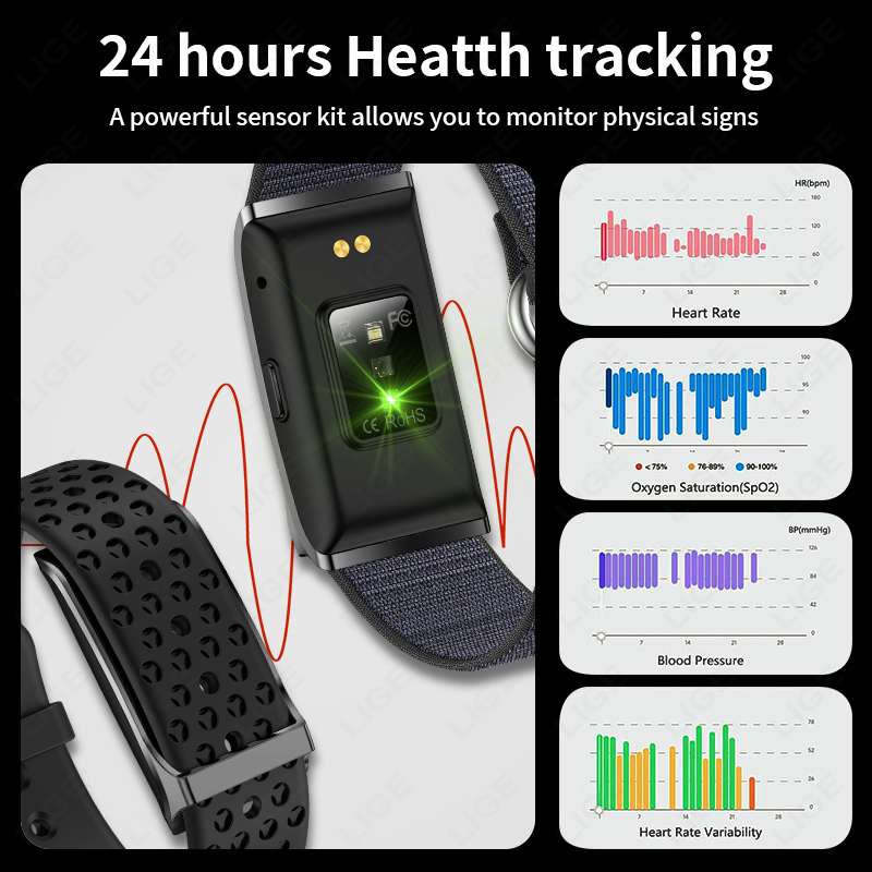 LIGE ساعة ذكية معدل ضربات القل - مراجعة Android Smartwatch Accessories وسعره