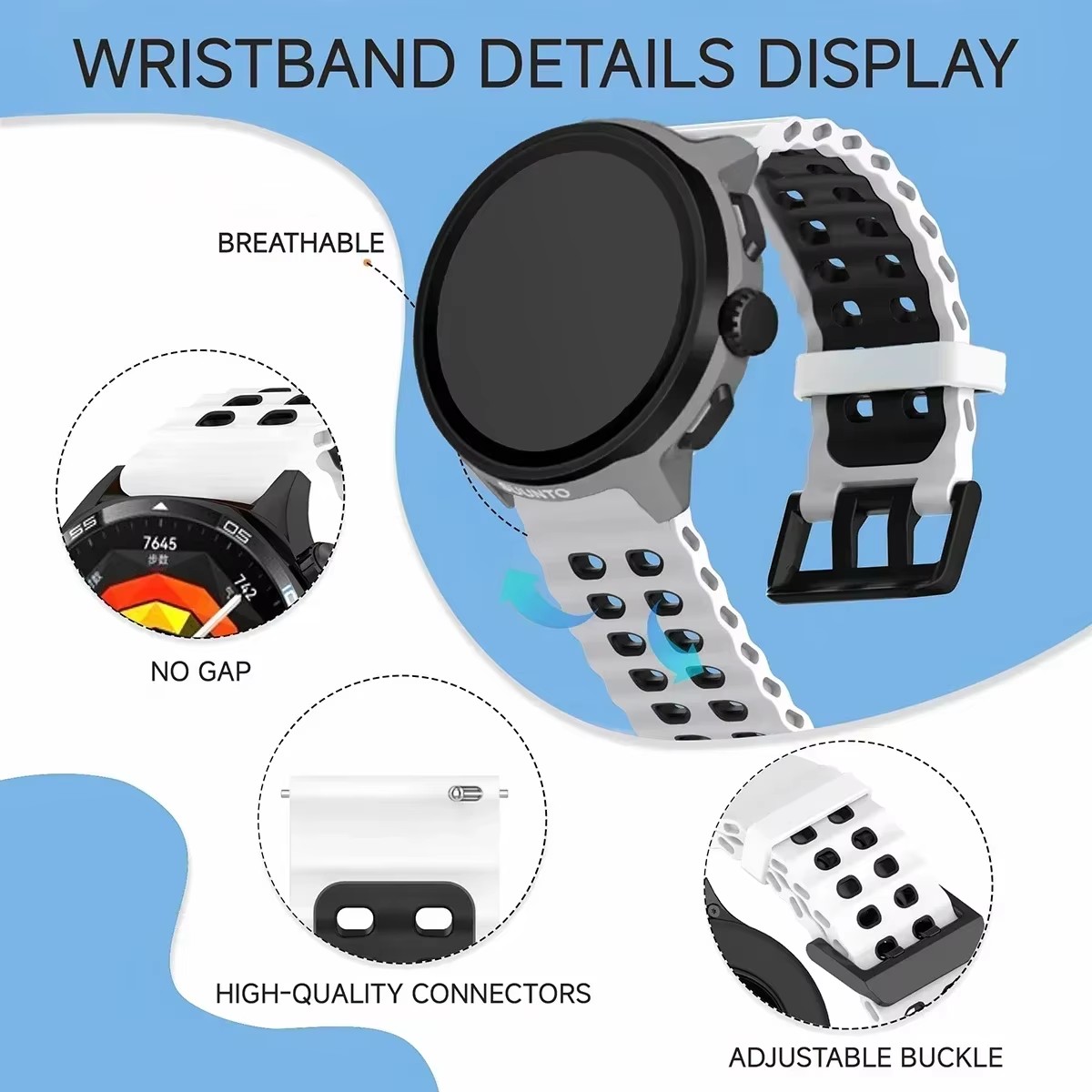 حزام رياضي من السيليكون ثنائي  - مراجعة Motorola Smartwatch Accessories وسعره