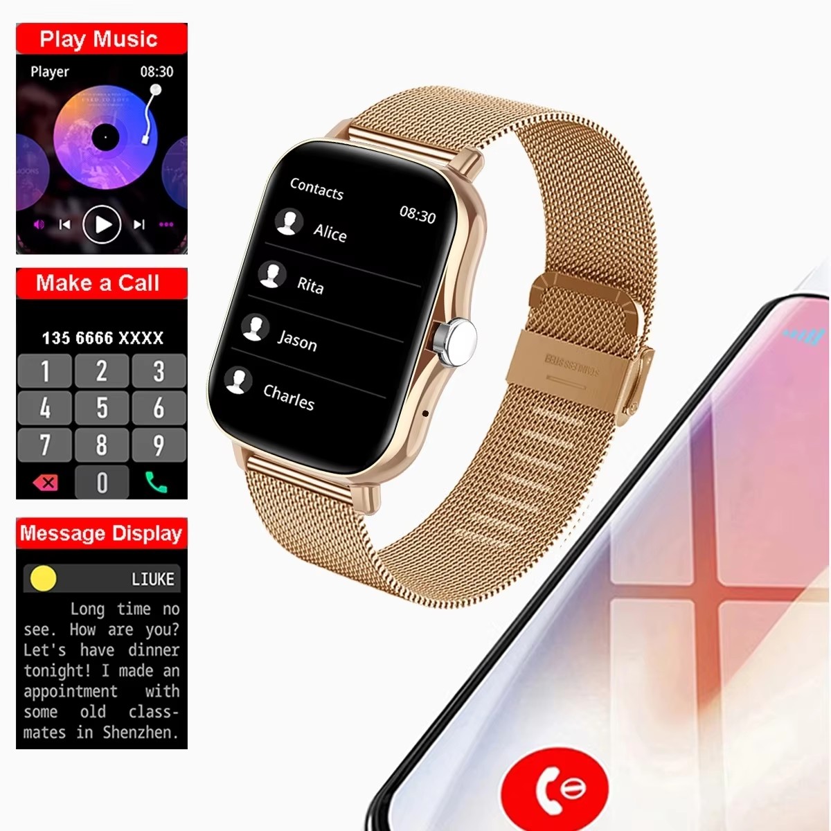 ساعة ذكية متعددة الوظائف جديدة - مراجعة Smartwatch Touch وسعره