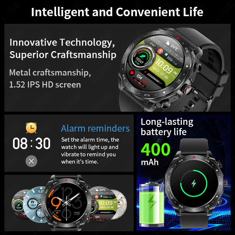 ساعة ذكية LIGE TWS 2 في 1 مع س - مراجعة Smartwatch Headset وسعره