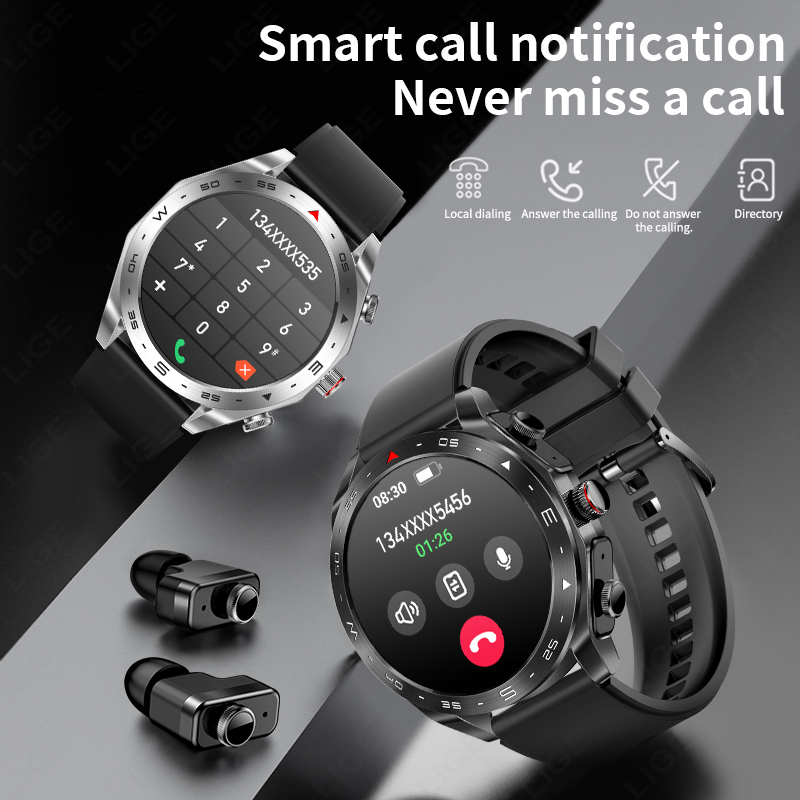 ساعة ذكية LIGE TWS 2 في 1 مع س - مراجعة Smartwatch Headset وسعره