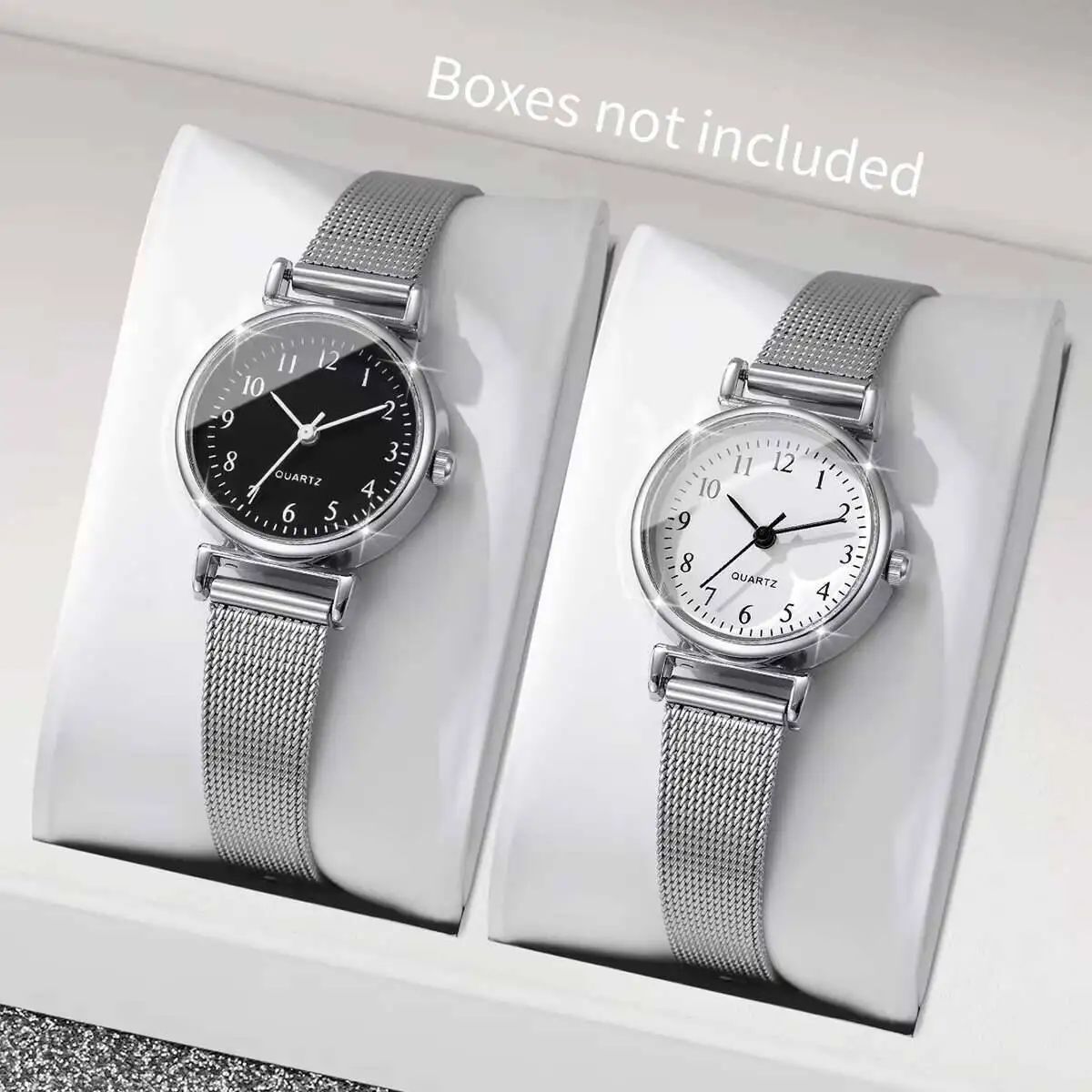 1/2 قطعة ساعة نسائية عصرية بحز - مراجعة Stainless Mesh Band وسعره